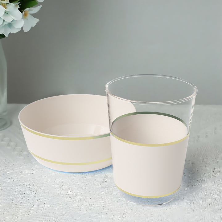 EP 12.5oz Tea Cup Linen + Gold