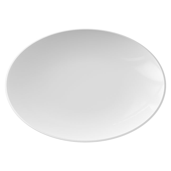 EP Curve Dinner Plate White + Silver