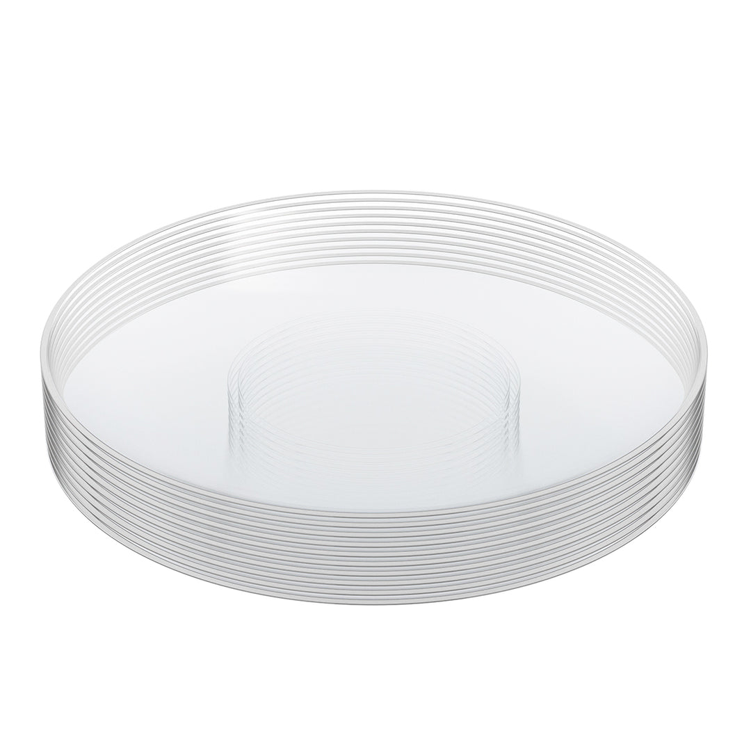 EP Curve Dinner Plate Clear + Silver