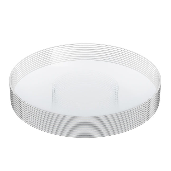 EP Curve Dinner Plate Clear + Silver