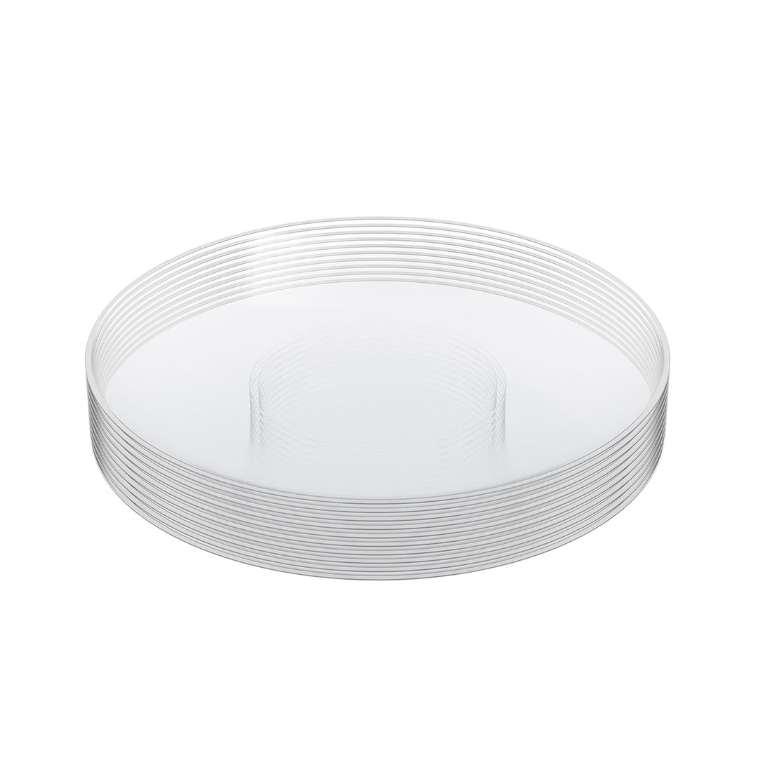 EP Curve Appetizer Plate Clear + Silver