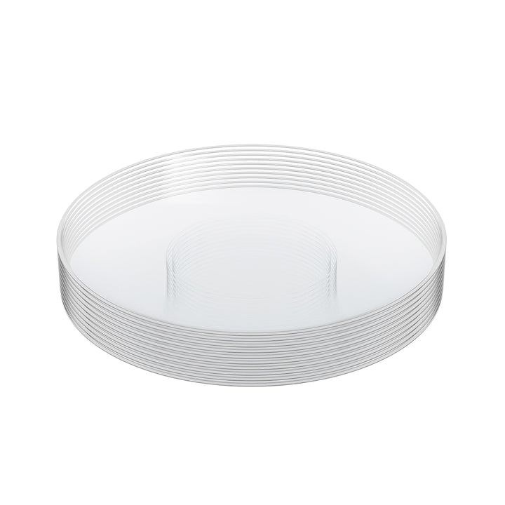 EP Curve Appetizer Plate Clear + Silver