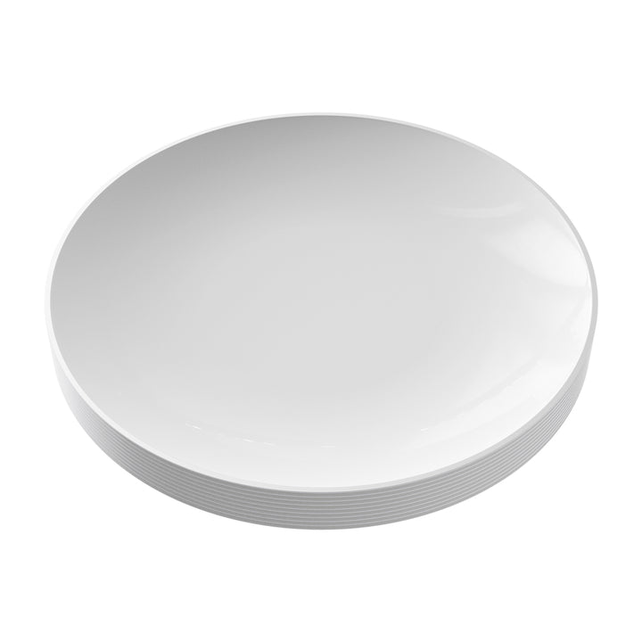 EP Curve Appetizer Plate White + Silver