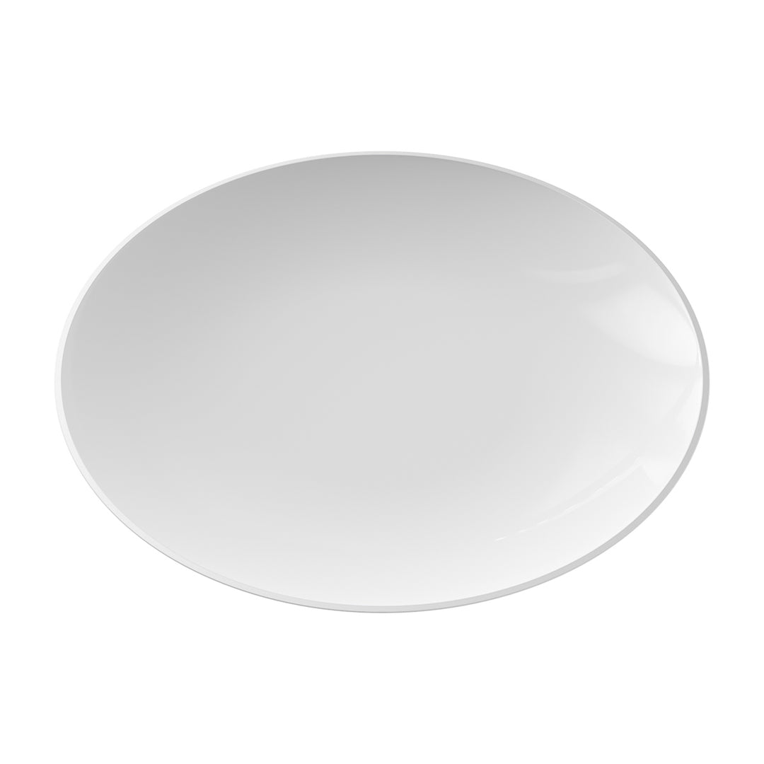 EP Curve Appetizer Plate White + Silver
