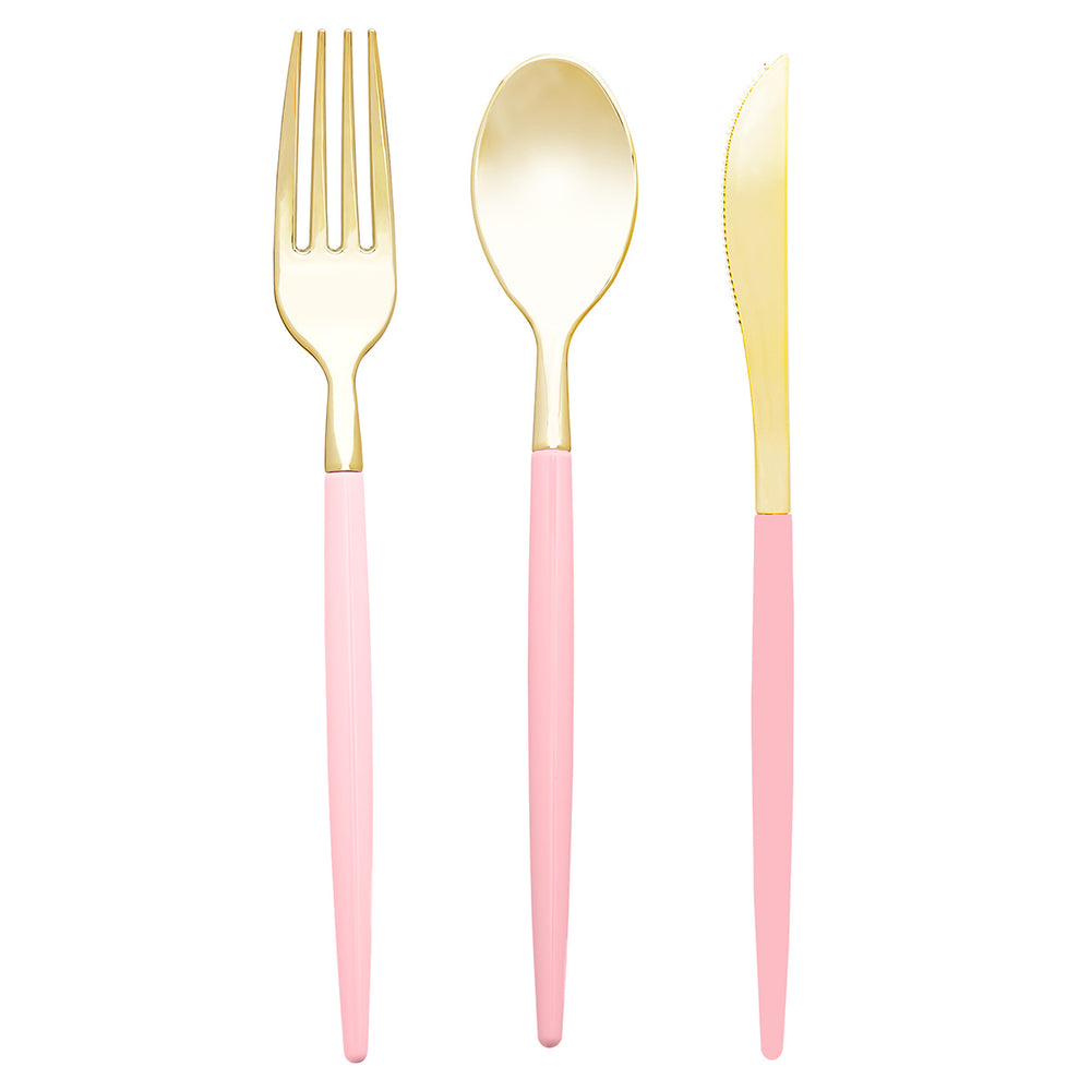 32PCS Cutlery Set Blush + Gold