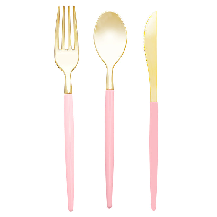 32PCS Cutlery Set Blush + Gold