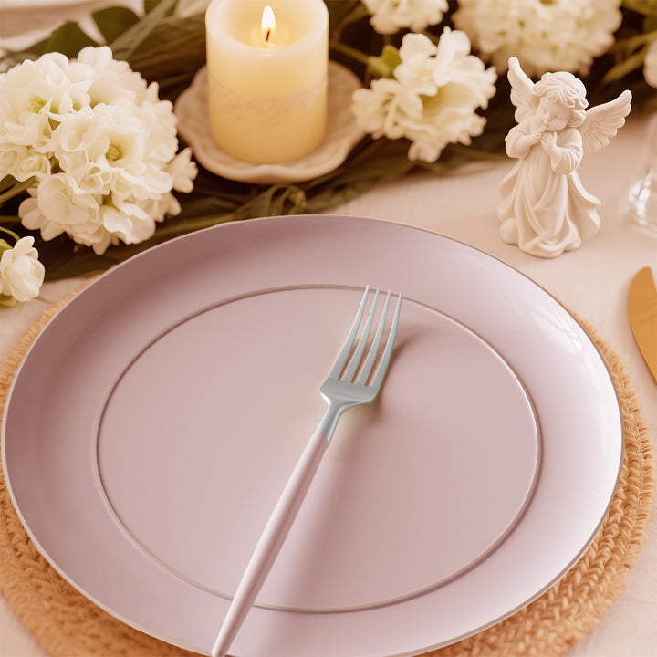 32PCS Cutlery Set Blush + Silver