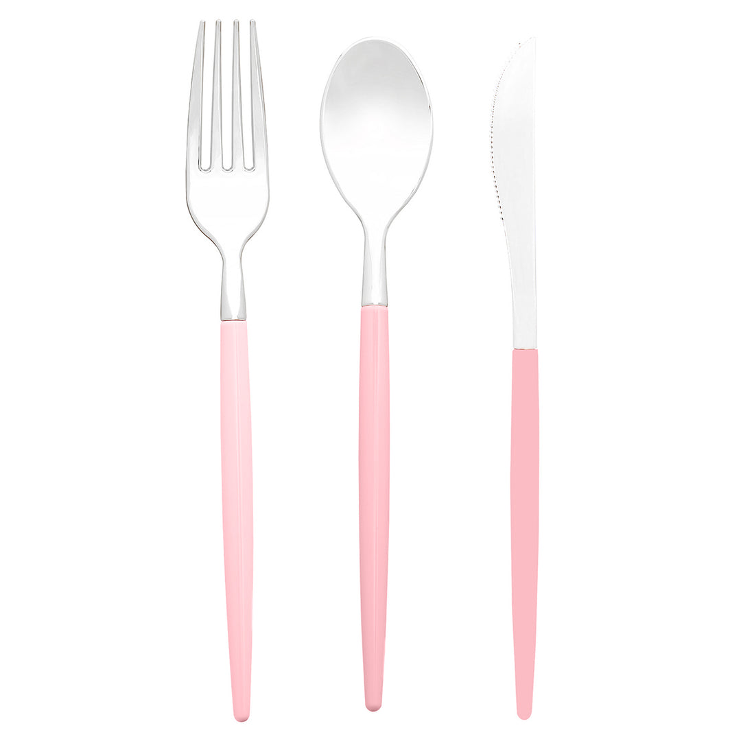 32PCS Cutlery Set Blush + Silver