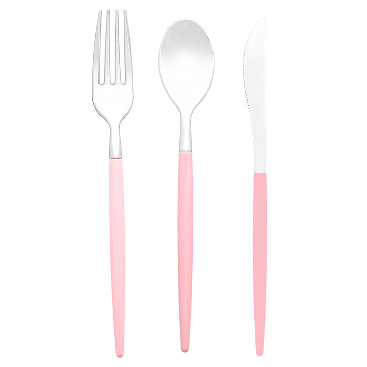 32PCS Cutlery Set Blush + Silver
