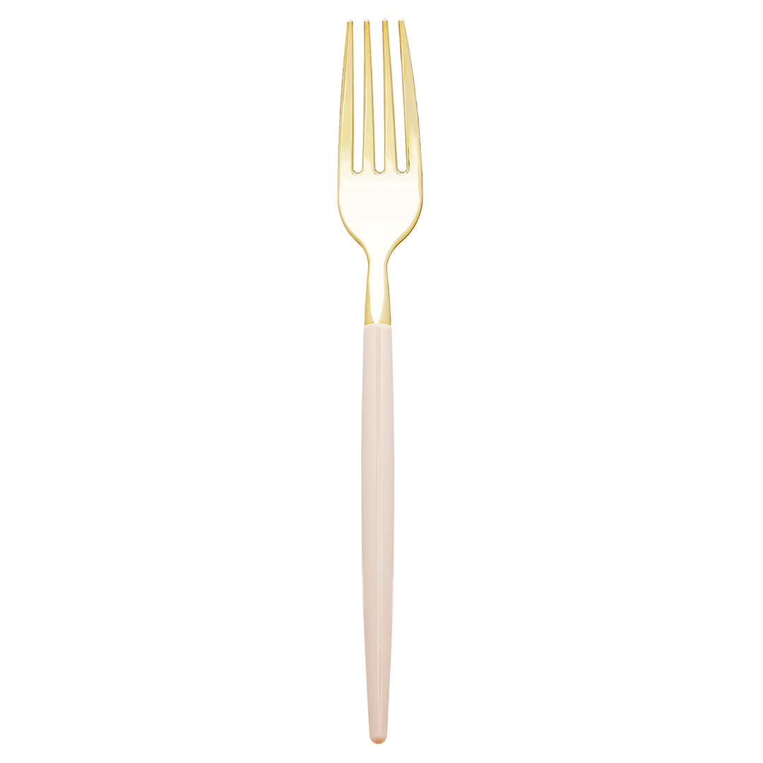 32PCS Cutlery Set Linen + Gold