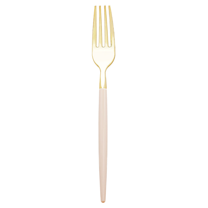 32PCS Cutlery Set Linen + Gold