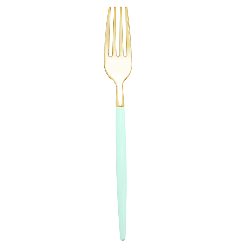 32PCS Cutlery Set Mint + Gold
