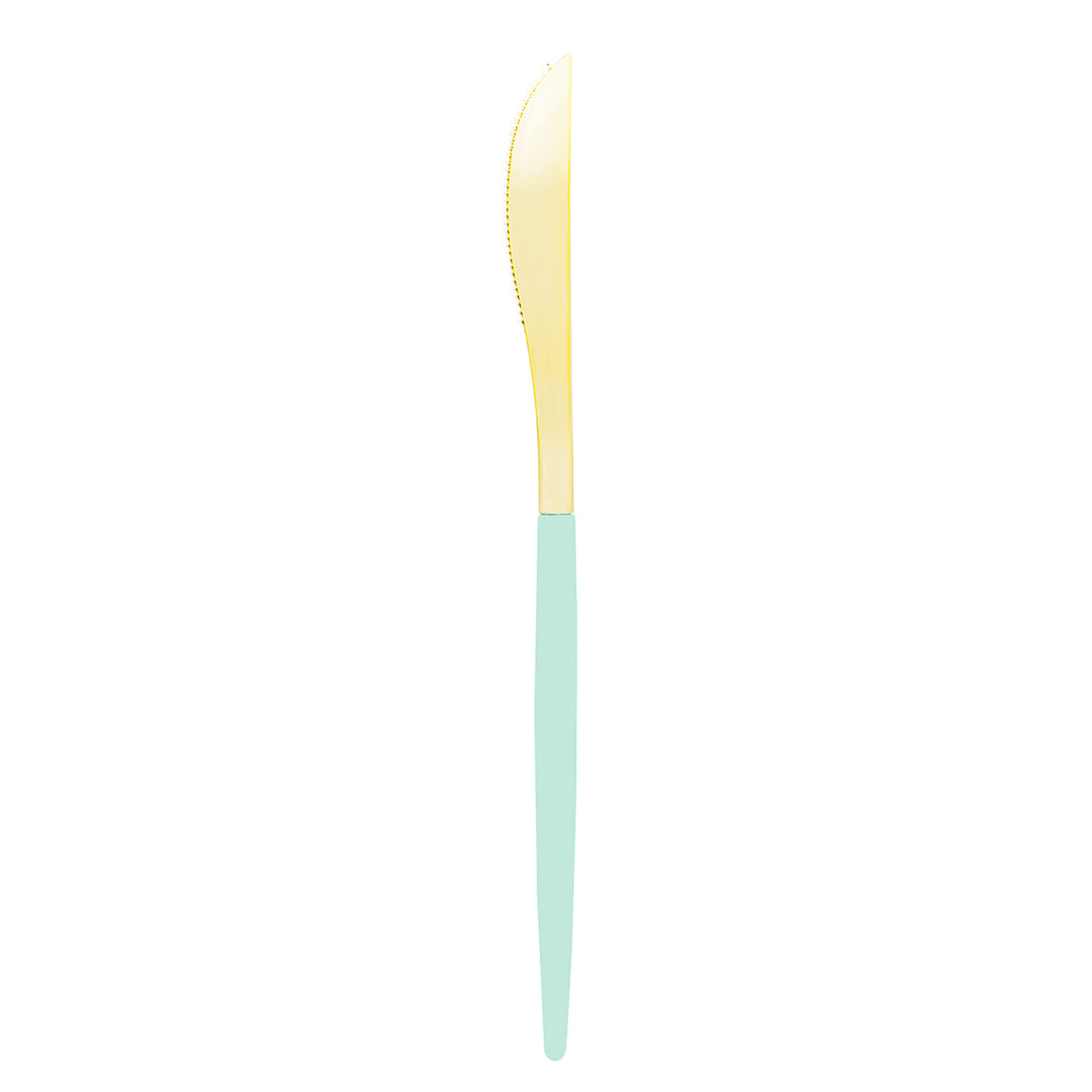 32PCS Cutlery Set Mint + Gold