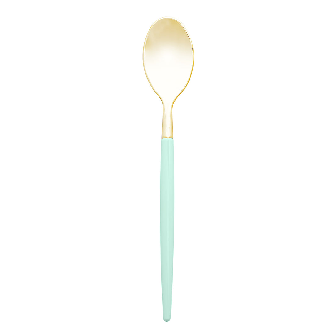 32PCS Cutlery Set Mint + Gold