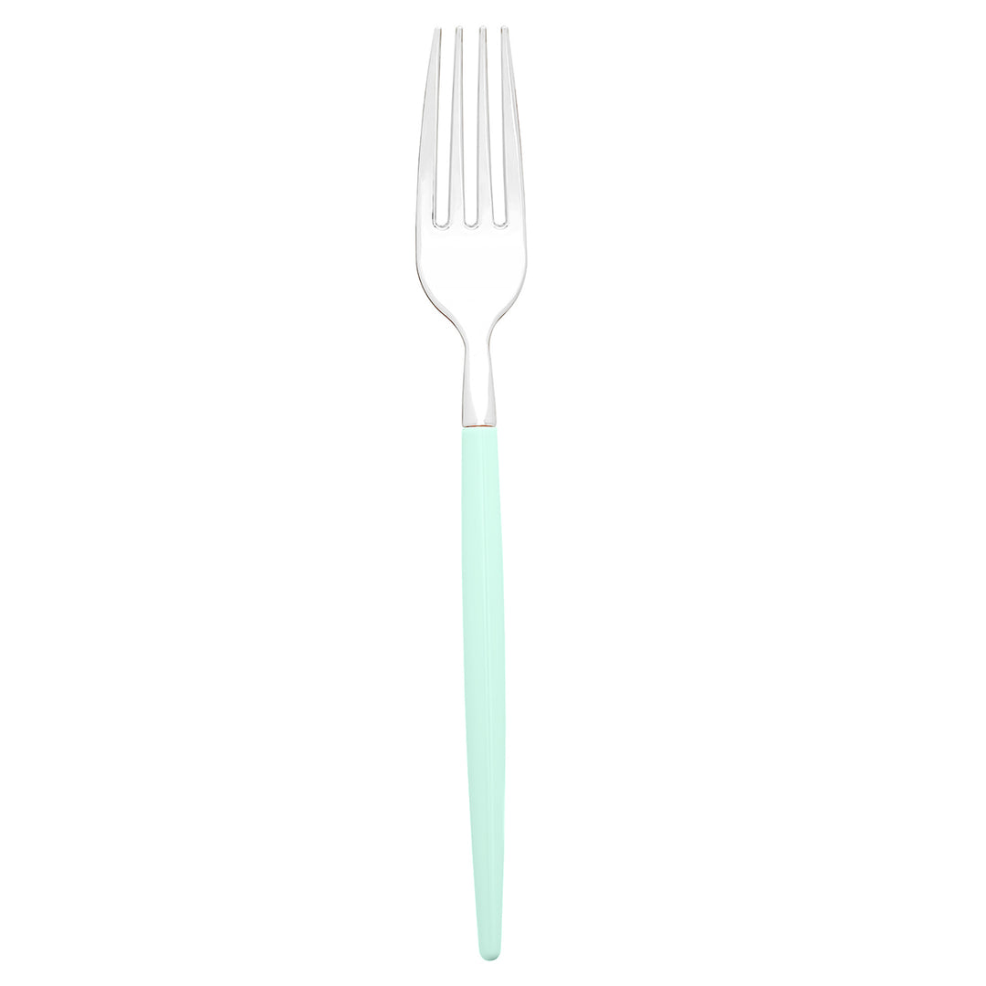 32PCS Cutlery Set Mint + Silver