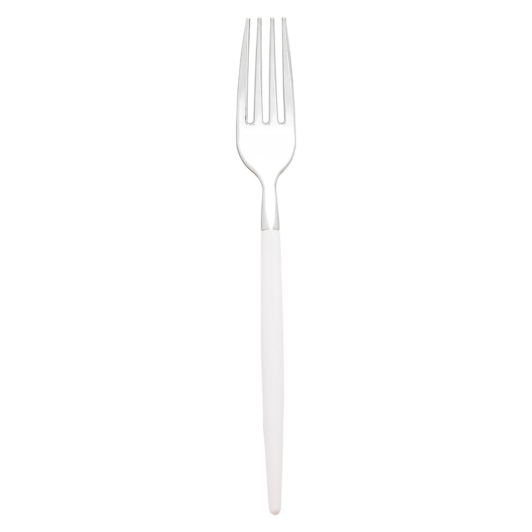32PCS Cutlery Set White + Silver