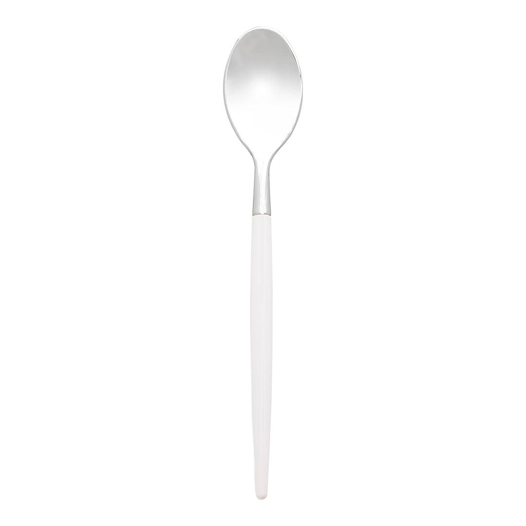 32PCS Cutlery Set White + Silver