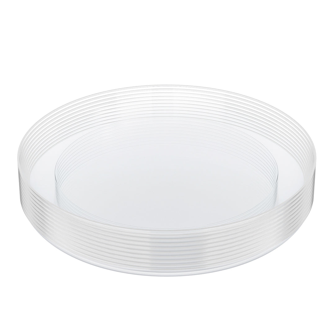EP Edge Dinner Plate Clear + Silver