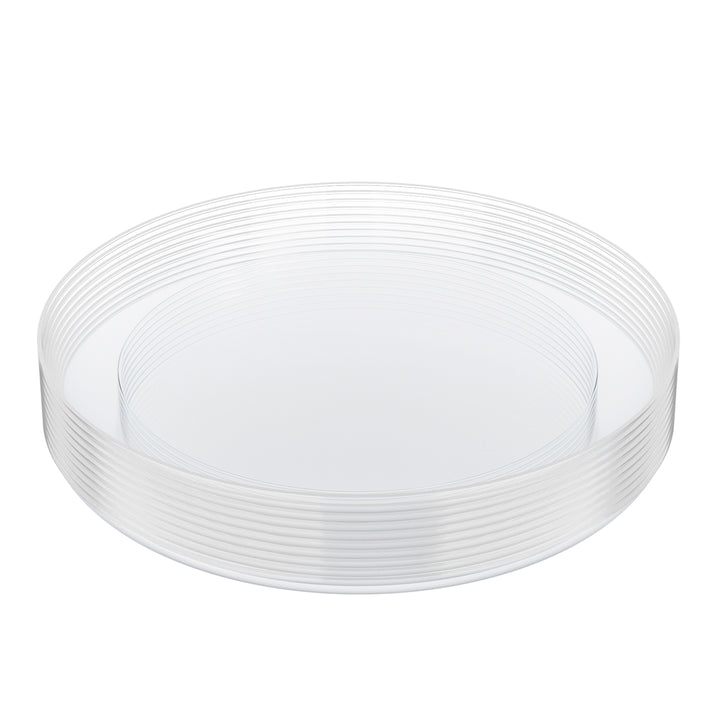 EP Edge Dinner Plate Clear + Silver