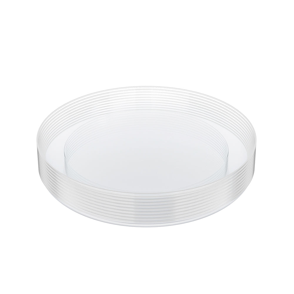 EP Edge Appetizer Plate Clear + Silver