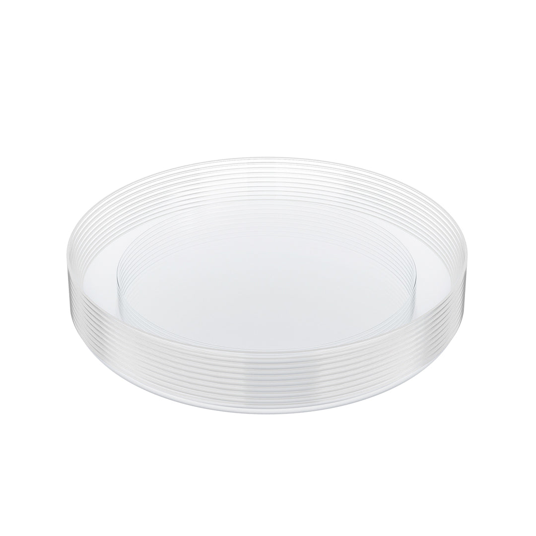 EP Edge Appetizer Plate Clear + Silver