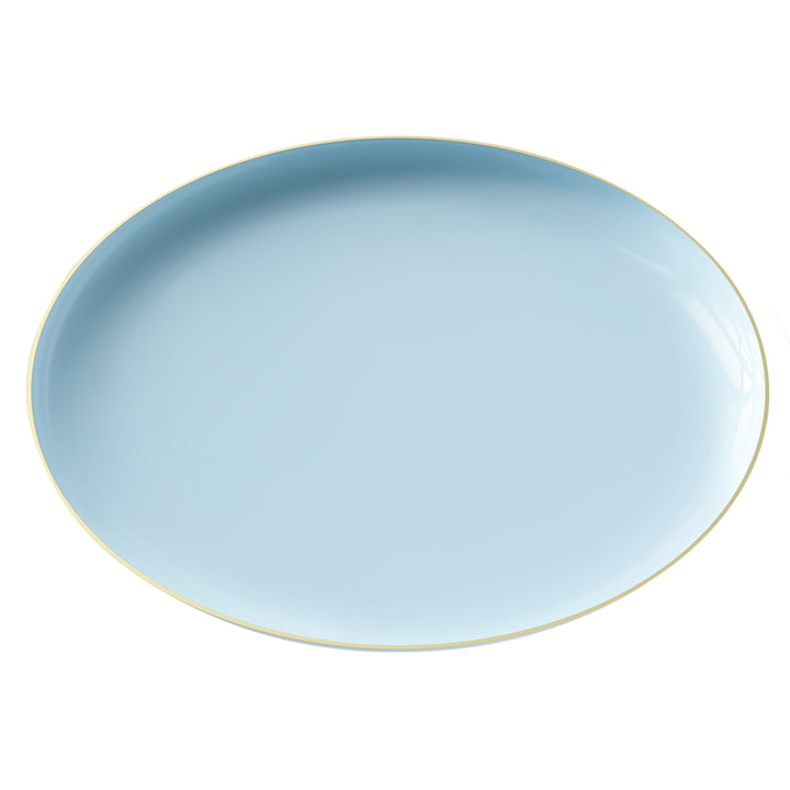 EP Edge Dinner Plate Ice Blue + Gold