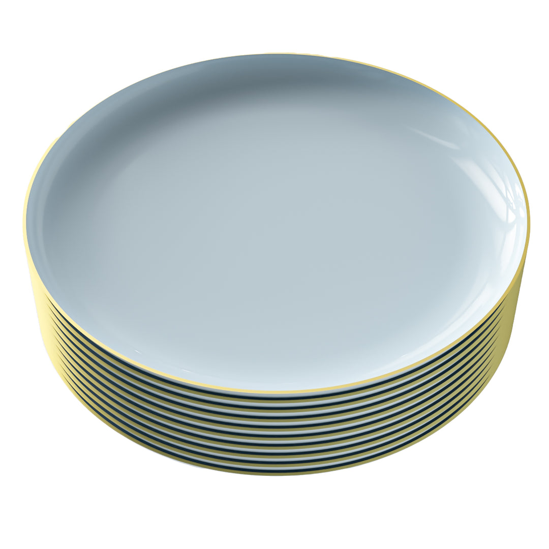 EP Edge Dinner Plate Ice Blue + Gold