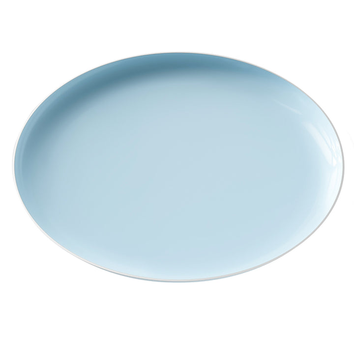 EP Edge Dinner Plate Ice Blue + Silver
