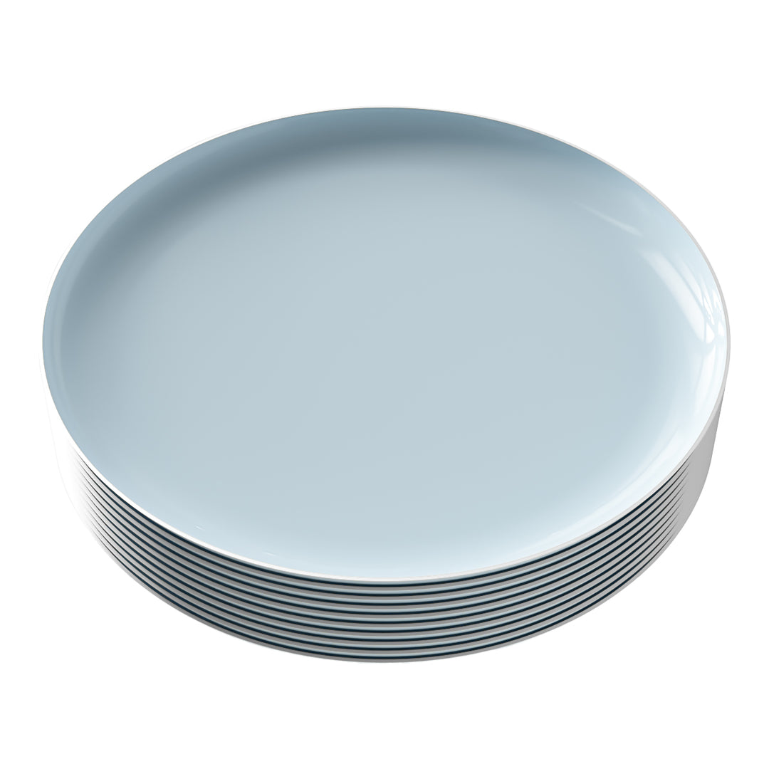EP Edge Dinner Plate Ice Blue + Silver