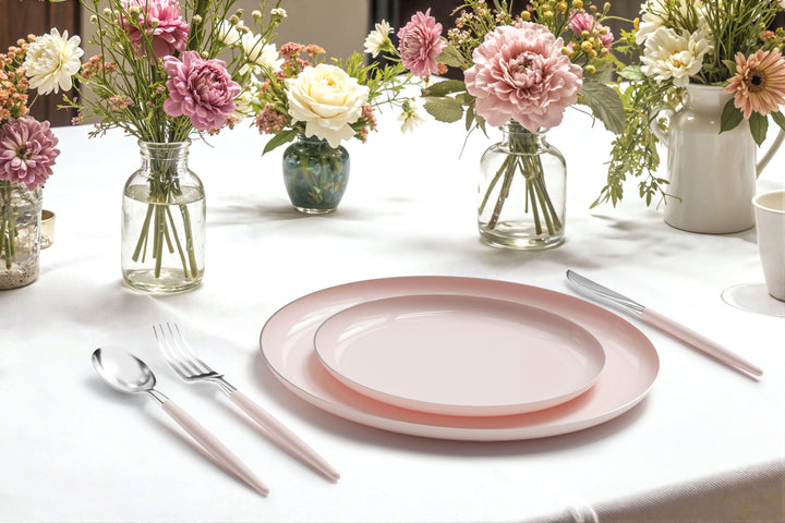 EP Edge Dinner Plate Blush + Silver