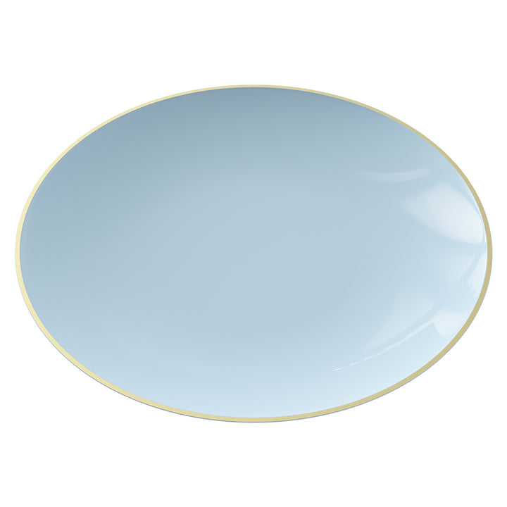 EP Curve Dinner Plate Ice Blue + Gold