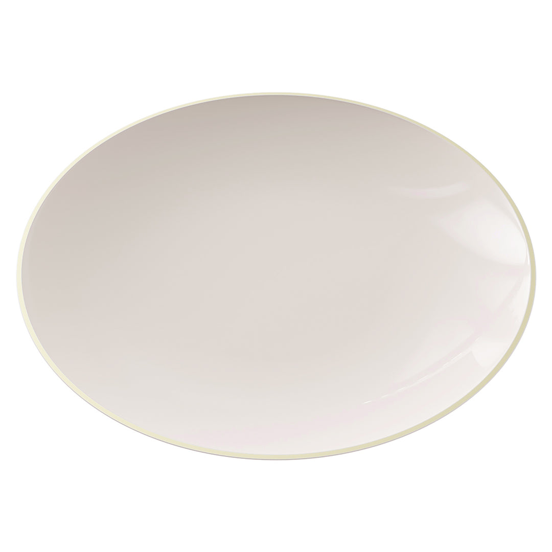 EP Curve Dinner Plate Linen + Gold