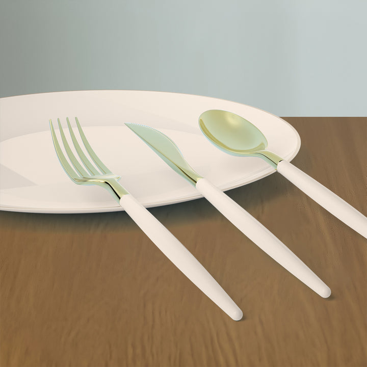 EP Curve Dinner Plate Linen + Gold