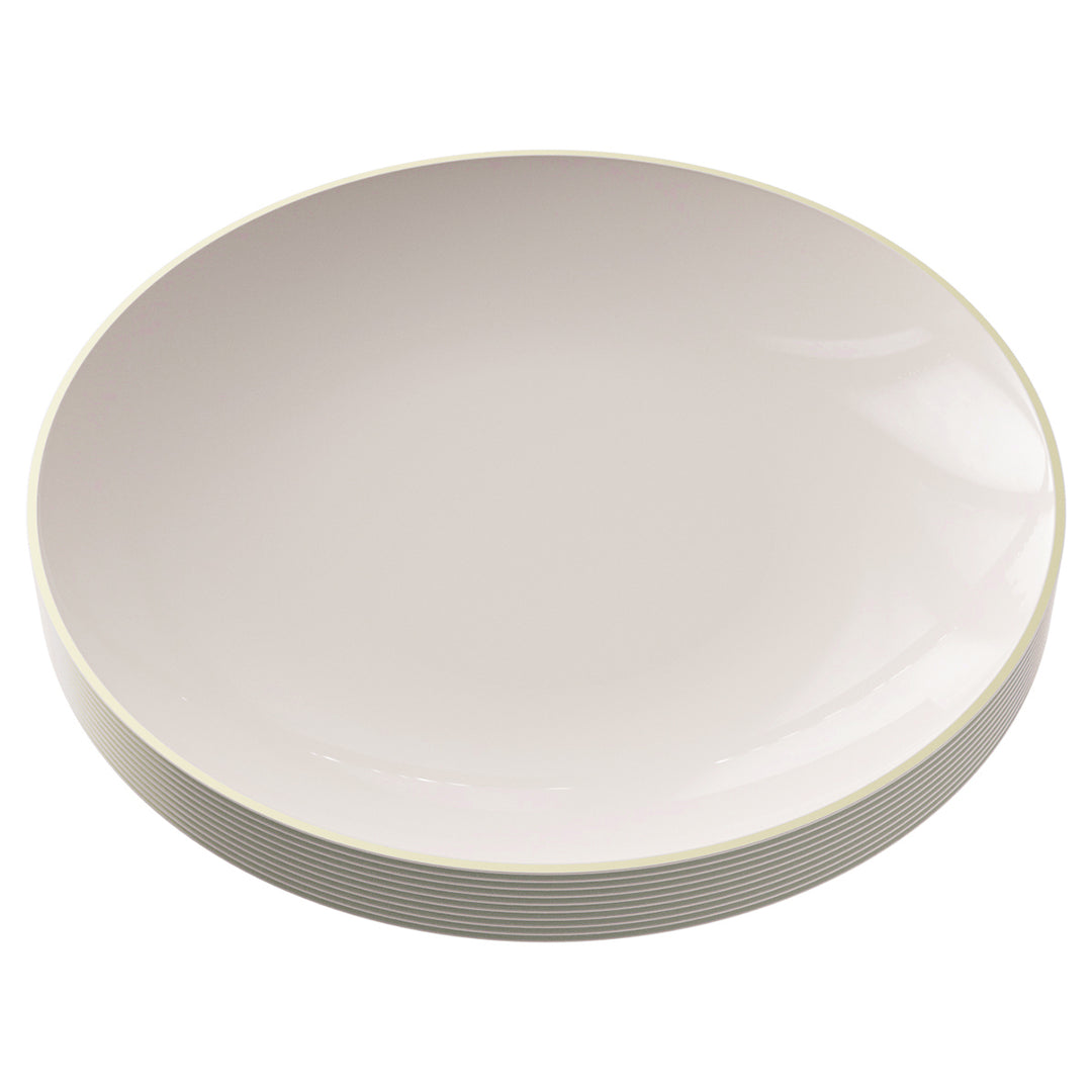 EP Curve Dinner Plate Linen + Gold