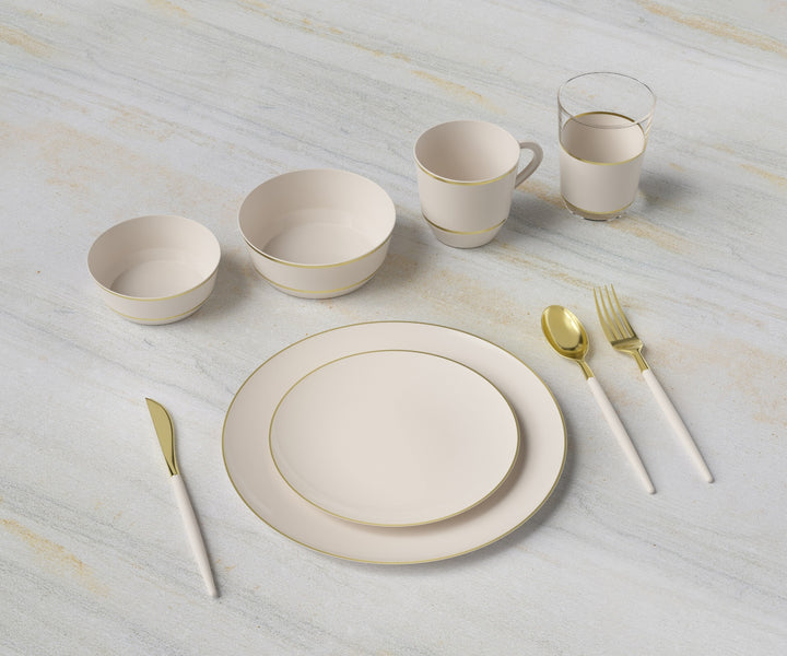EP Curve Appetizer Plate Linen + Gold