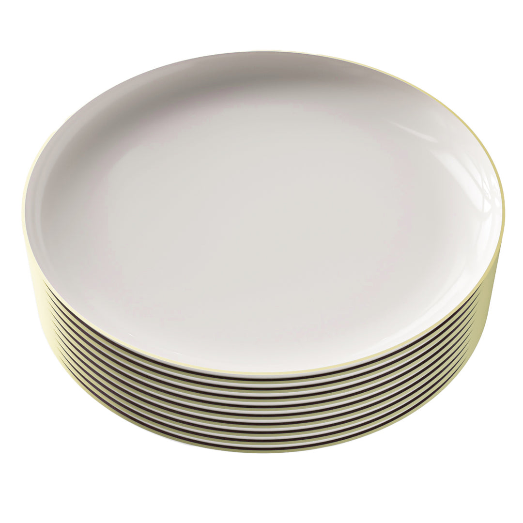 EP Edge Dinner Plate Linen + Gold