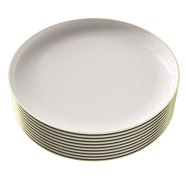 EP Edge Dinner Plate Linen + Gold