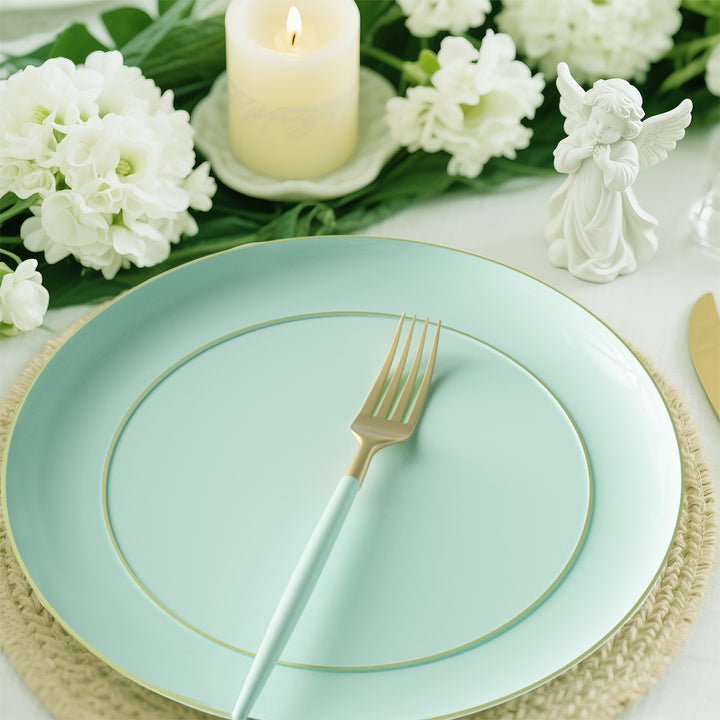 EP Curve Dinner Plate Mint + Gold