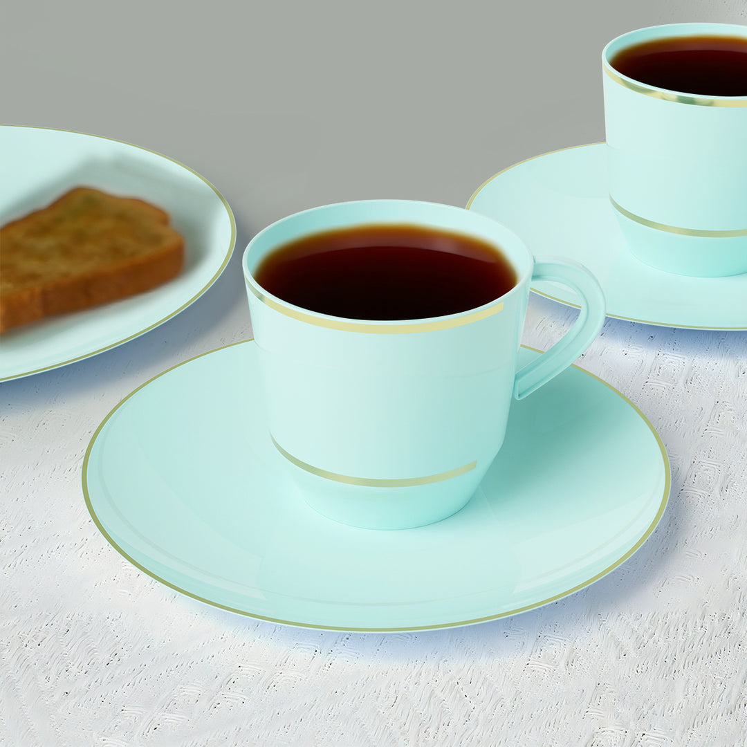 EP Curve Dinner Plate Mint + Gold
