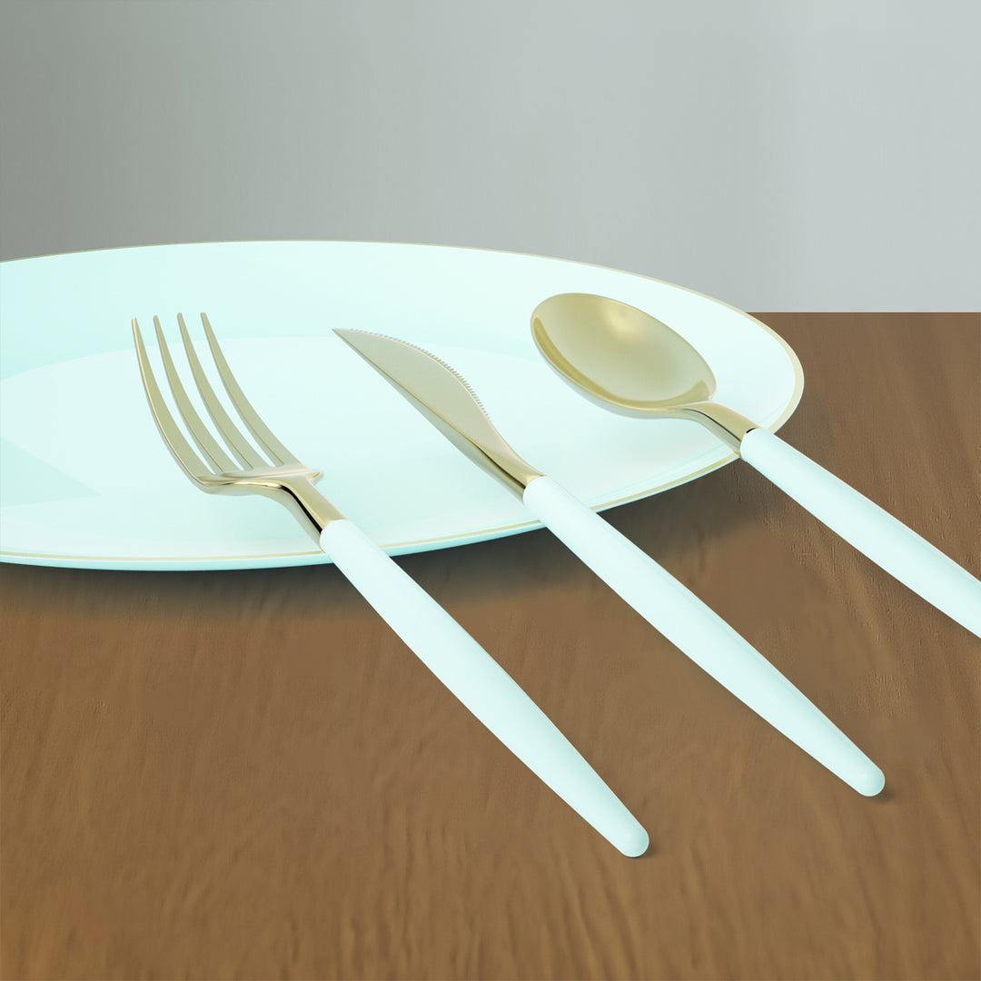 EP Curve Dinner Plate Mint + Gold