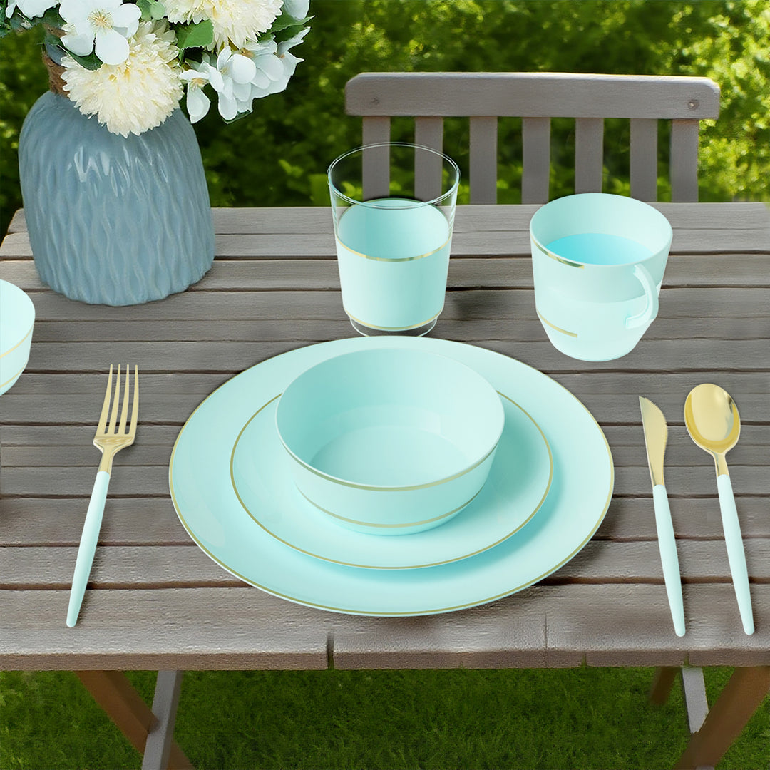 EP Curve Appetizer Plate Mint + Gold
