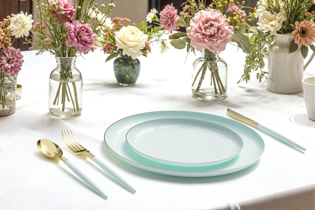 EP Edge Dinner Plate Mint + Gold