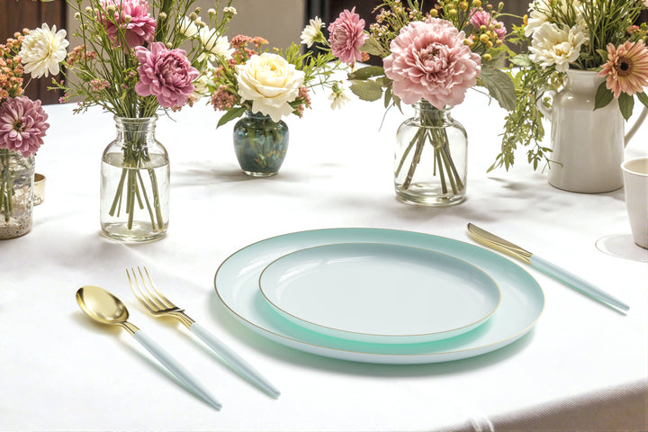 EP Edge Dinner Plate Mint + Gold
