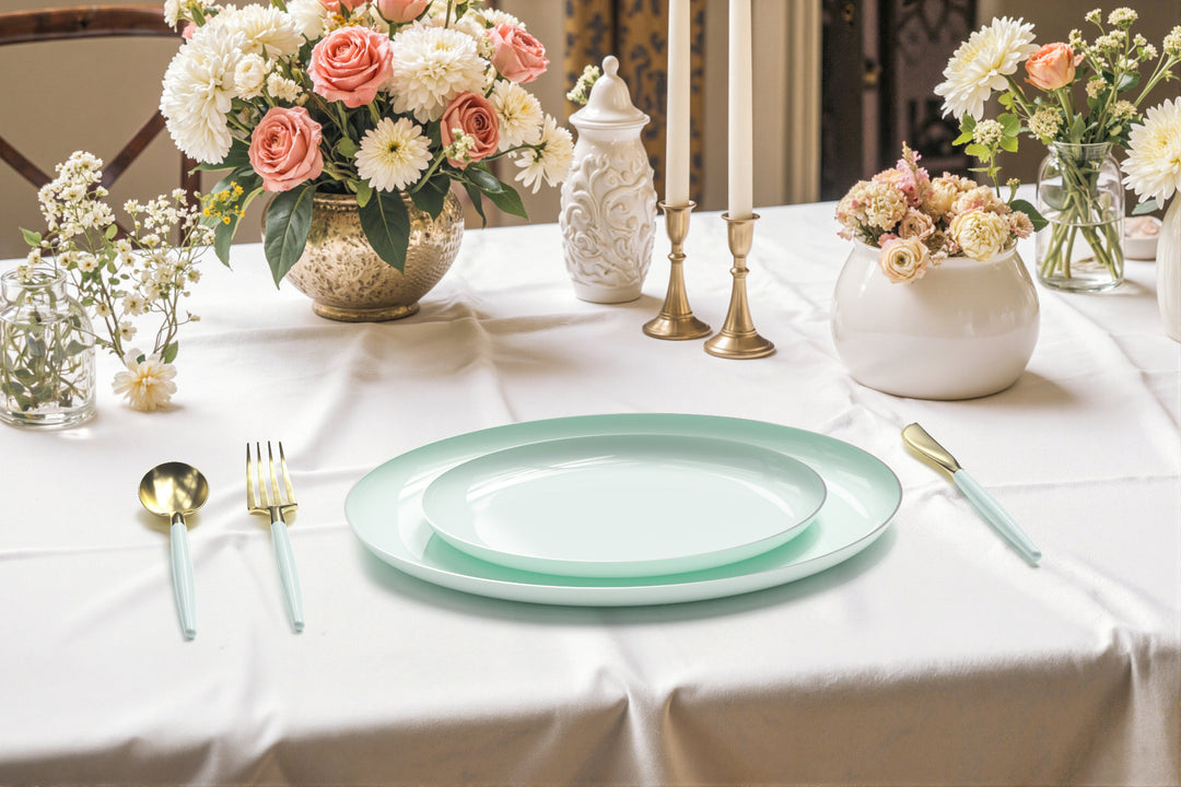 EP Edge Dinner Plate Mint + Gold