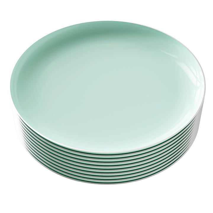 EP Edge Dinner Plate Mint + Silver