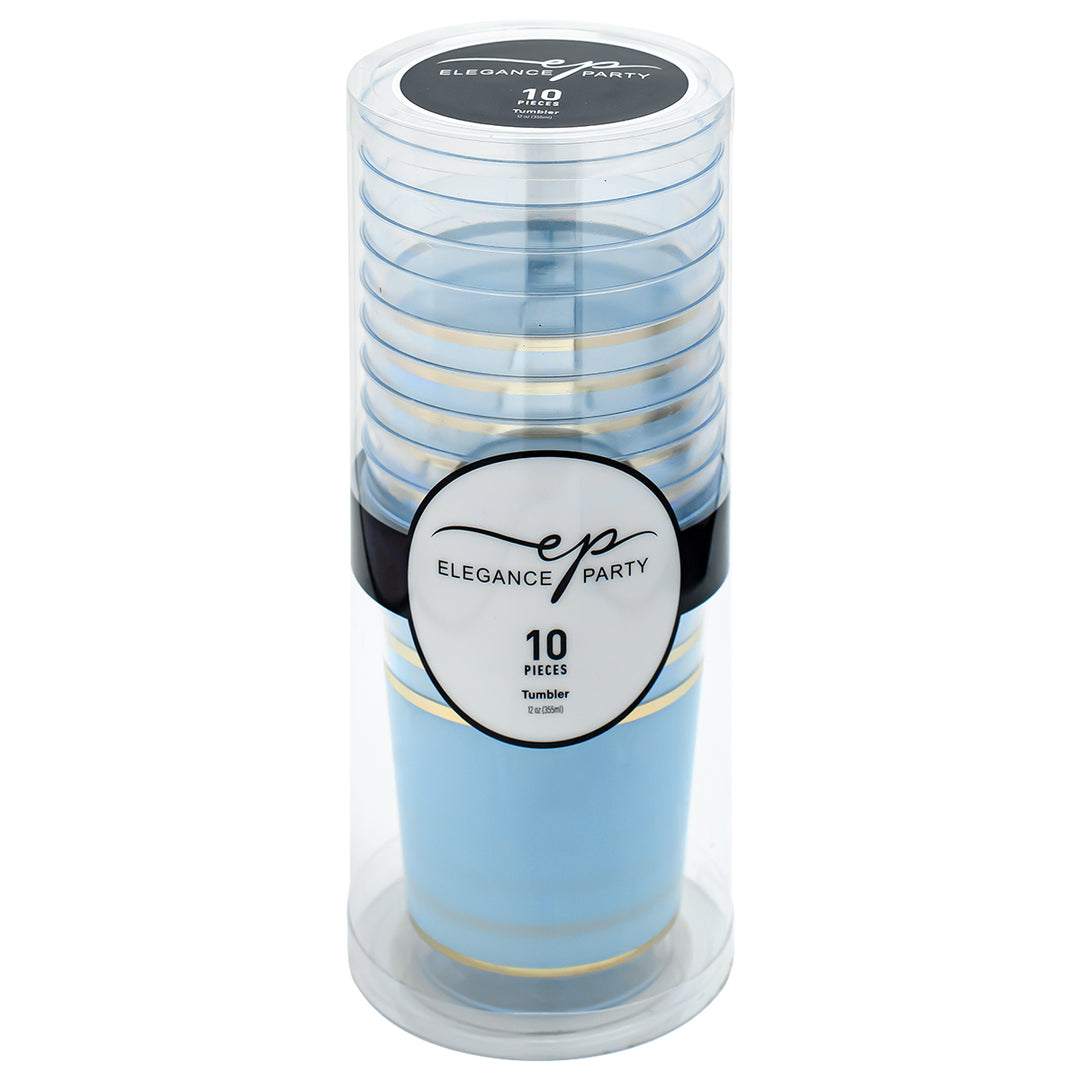 EP 12oz Tumbler Ice Blue + Gold