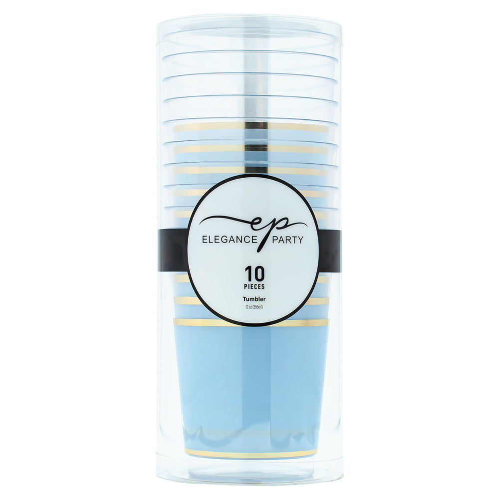 EP 12oz Tumbler Ice Blue + Gold