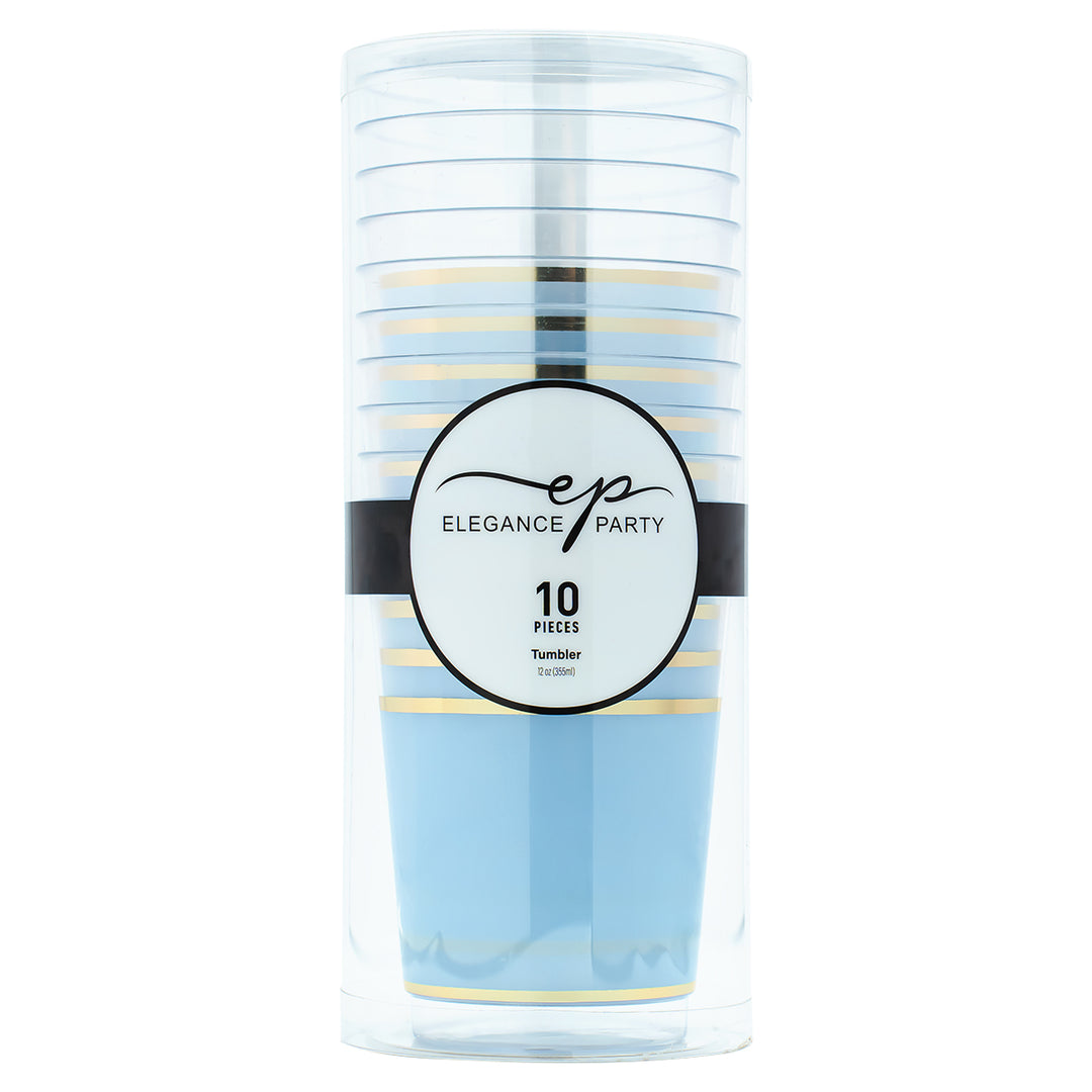 EP 12oz Tumbler Ice Blue + Gold