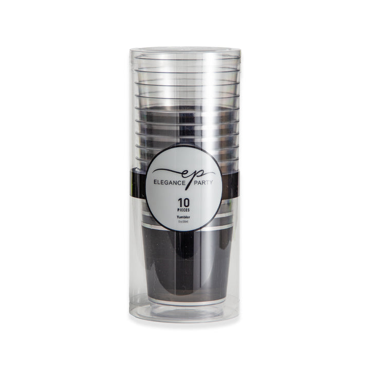 EP 12oz Tumbler Clear + Silver + Black
