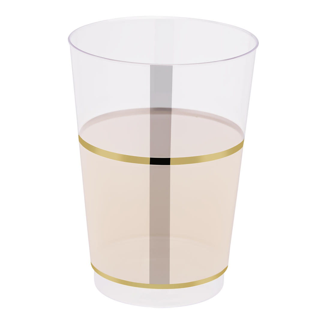 EP 10PK 12oz Tumbler Clear+Gold+ Linen